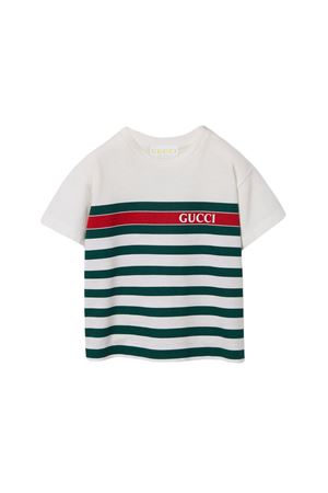 white cotton tshirt GUCCI KIDS | 576871XJGY59250